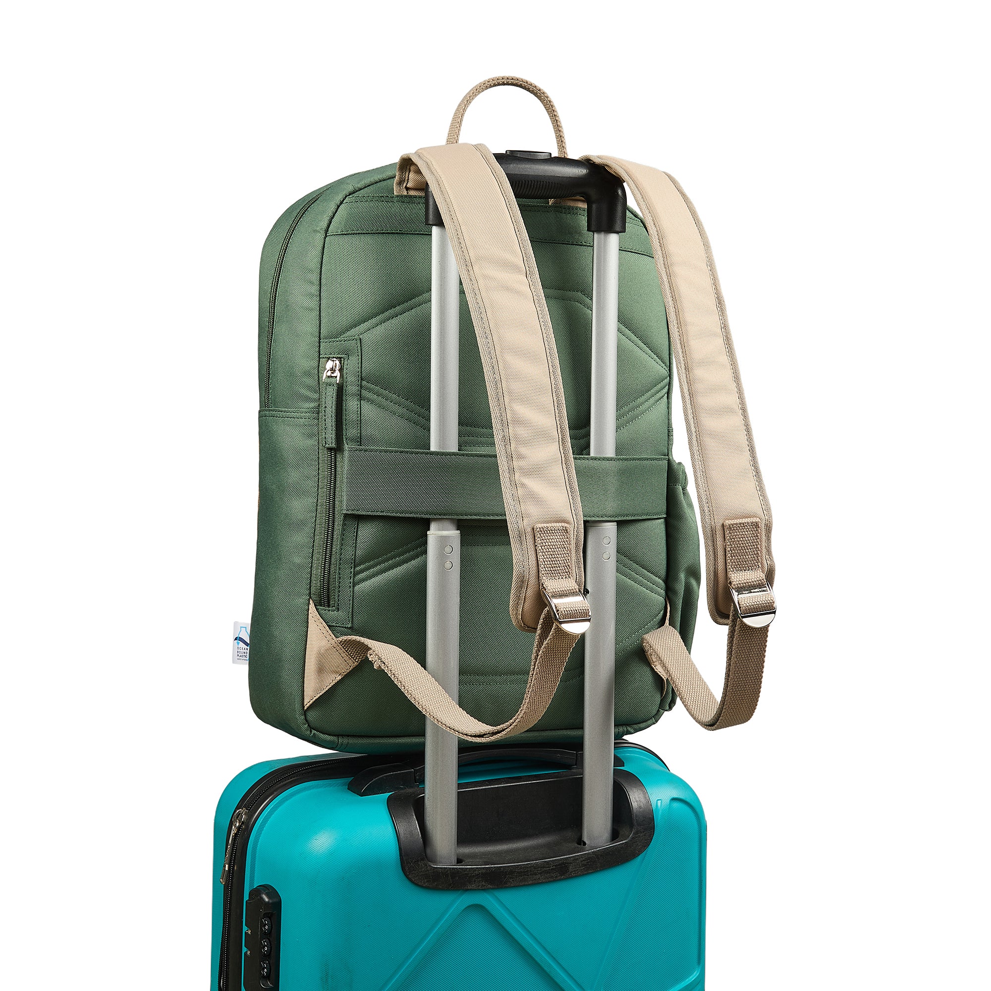 The Ain backpack in Green and Cream
