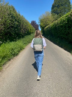 The Ain backpack in Green and Cream